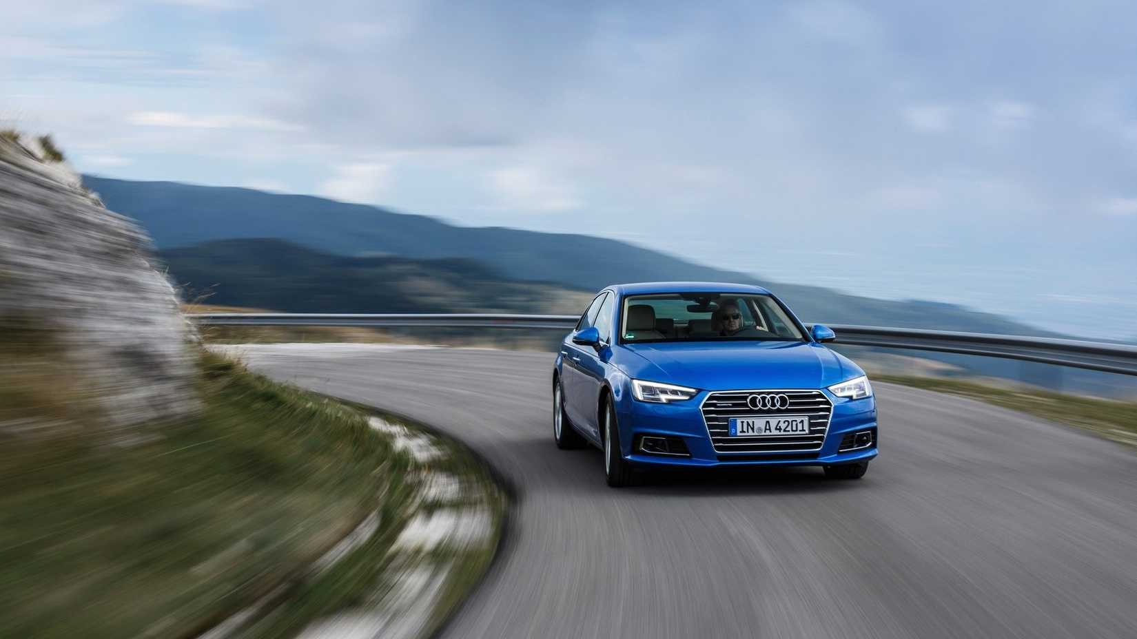 Front 3/4 action shot of a 2016 Audi A4
