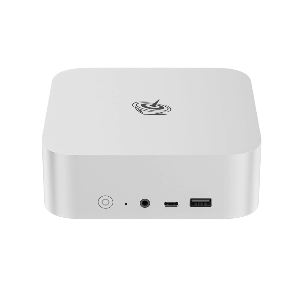 The Beelink SER8 with the ports facing out. 