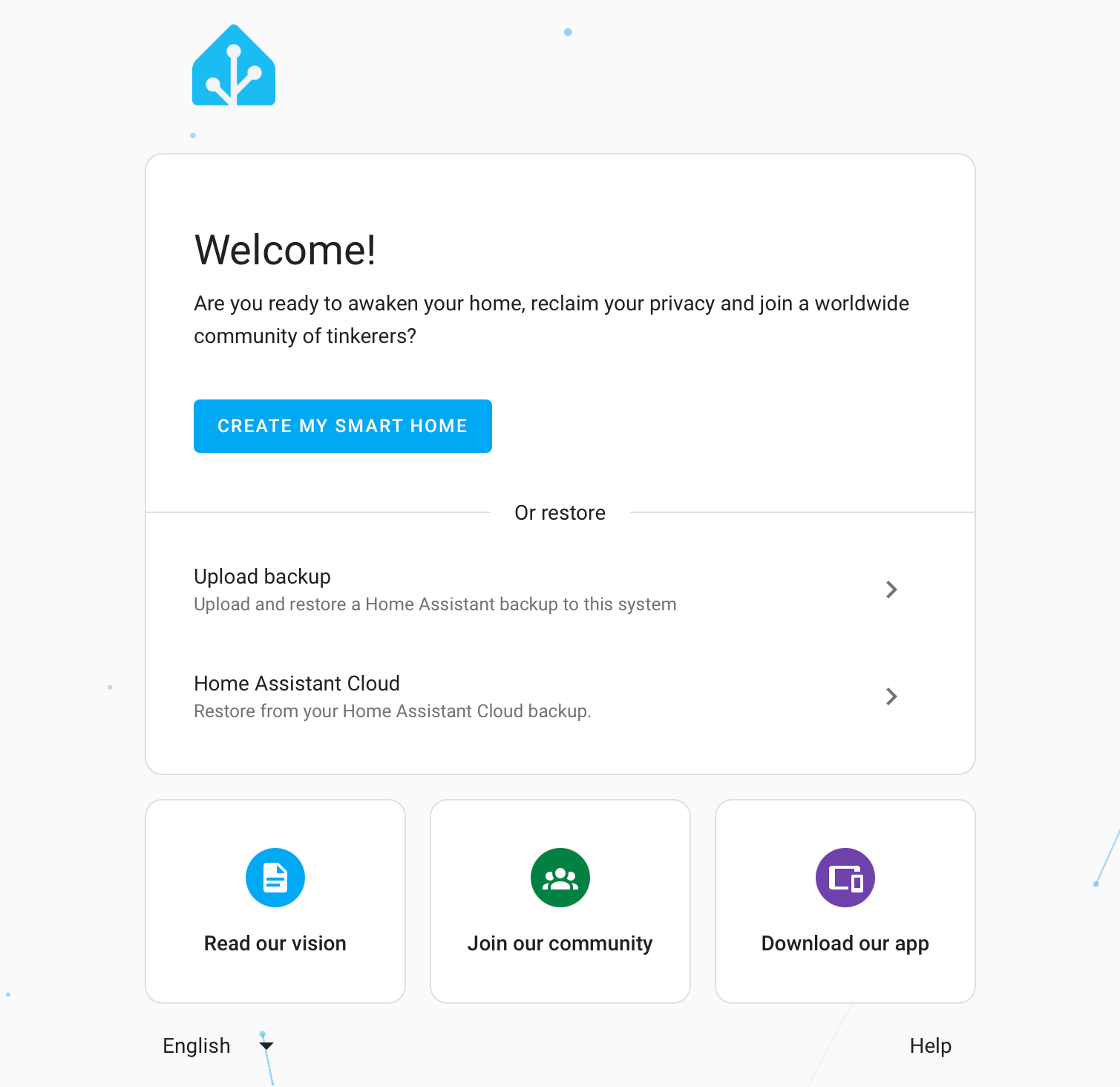 Creating a smart home for the first time in Home Assistant.