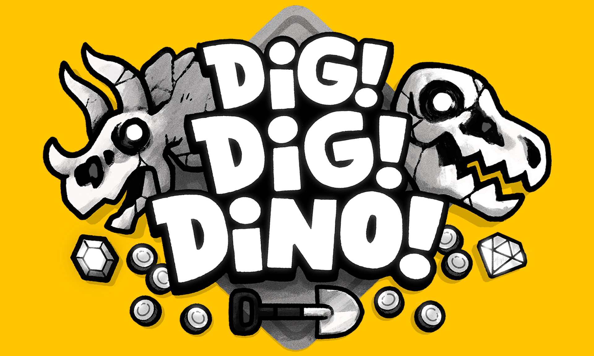 Dig Dig Dino for Playdate key art.