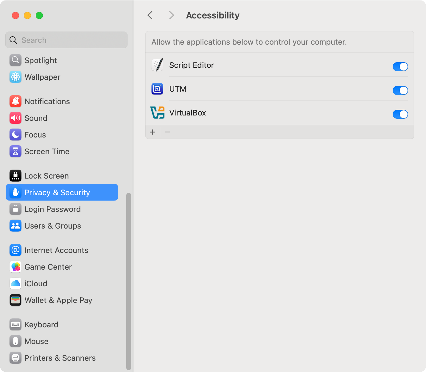 Enable VirtualBox permissions on macOS.