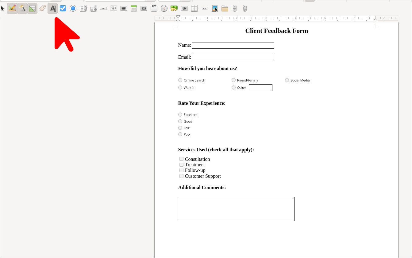 Drawing a comment box with Libre office.