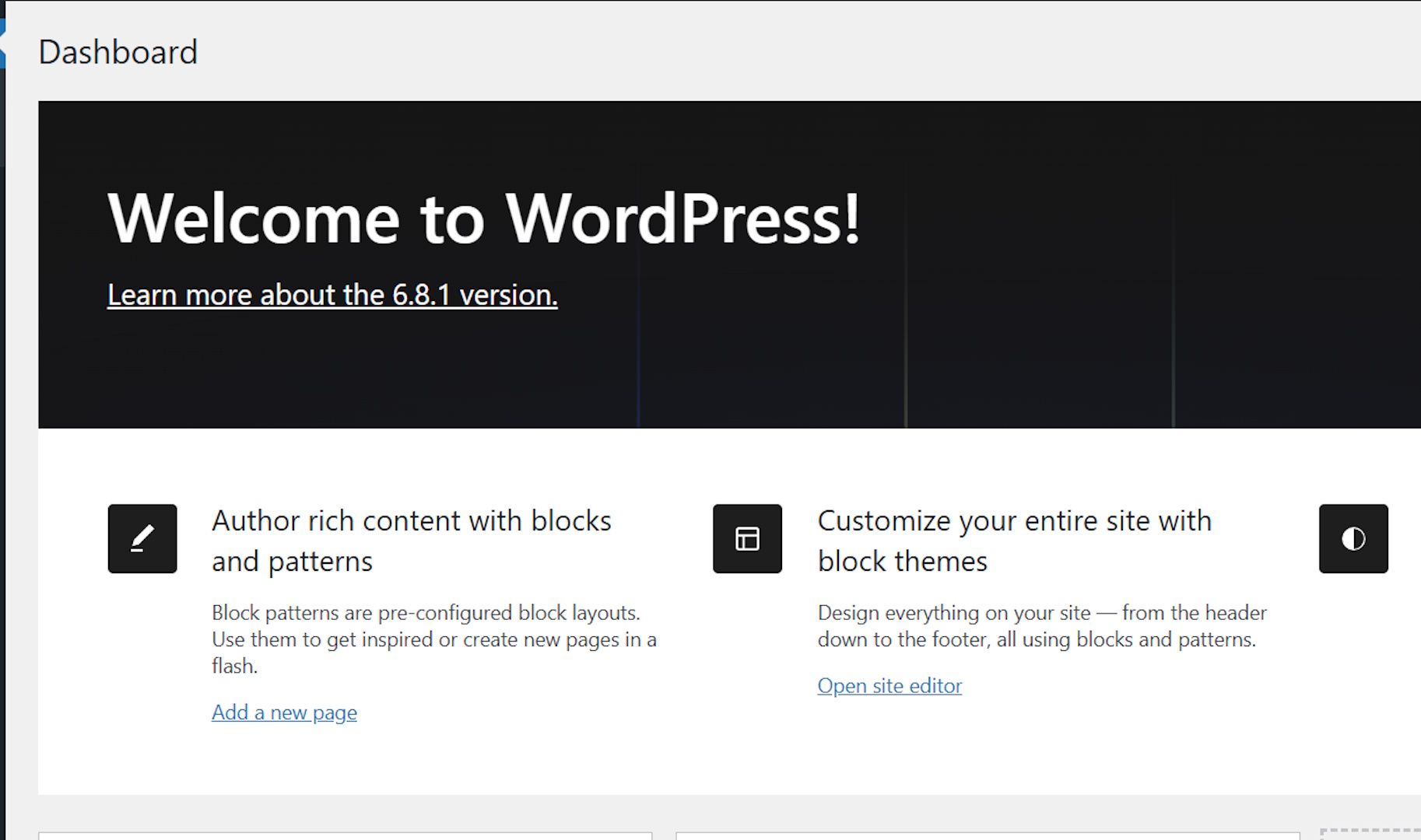 Image showing Free Domain free WordPress Site backend