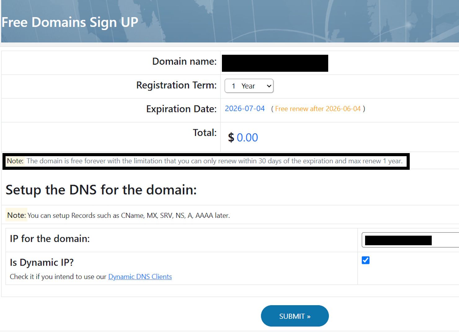 Image showing Free Domain Name registration for life