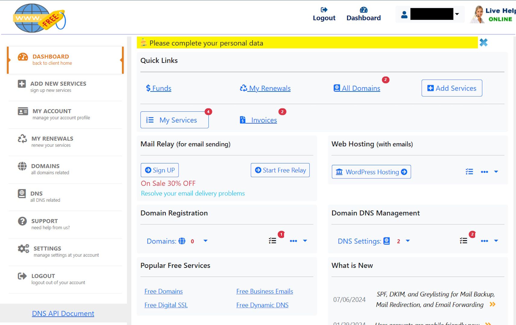 An image showing Free Domain UI Design
