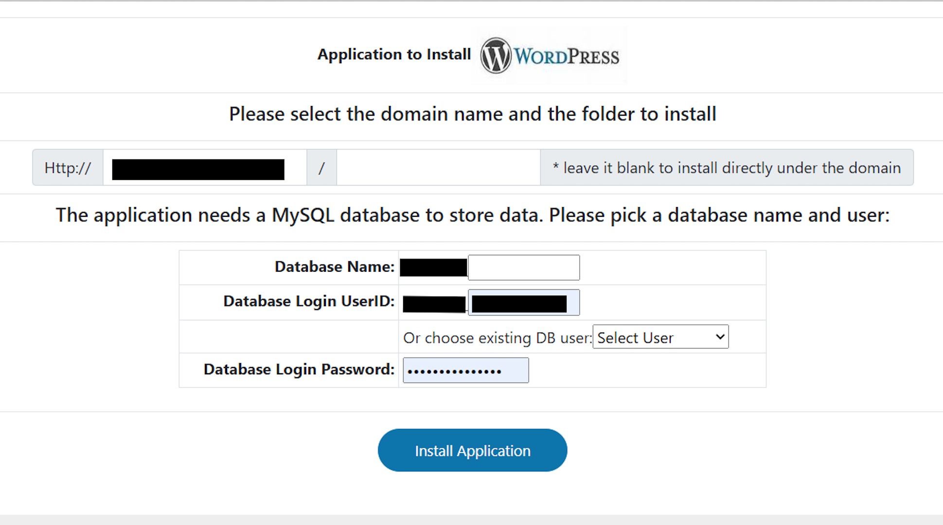 Image showing Free Domain WordPress Installation Process