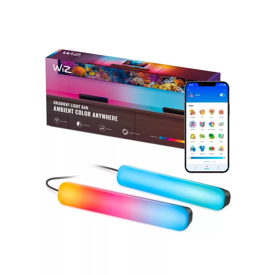 The WiZ Gradient Portable Floor Lights.