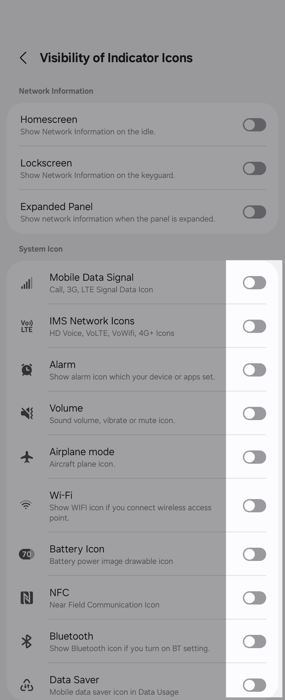 Скрытие иконок из строки состояния через Good Lock.