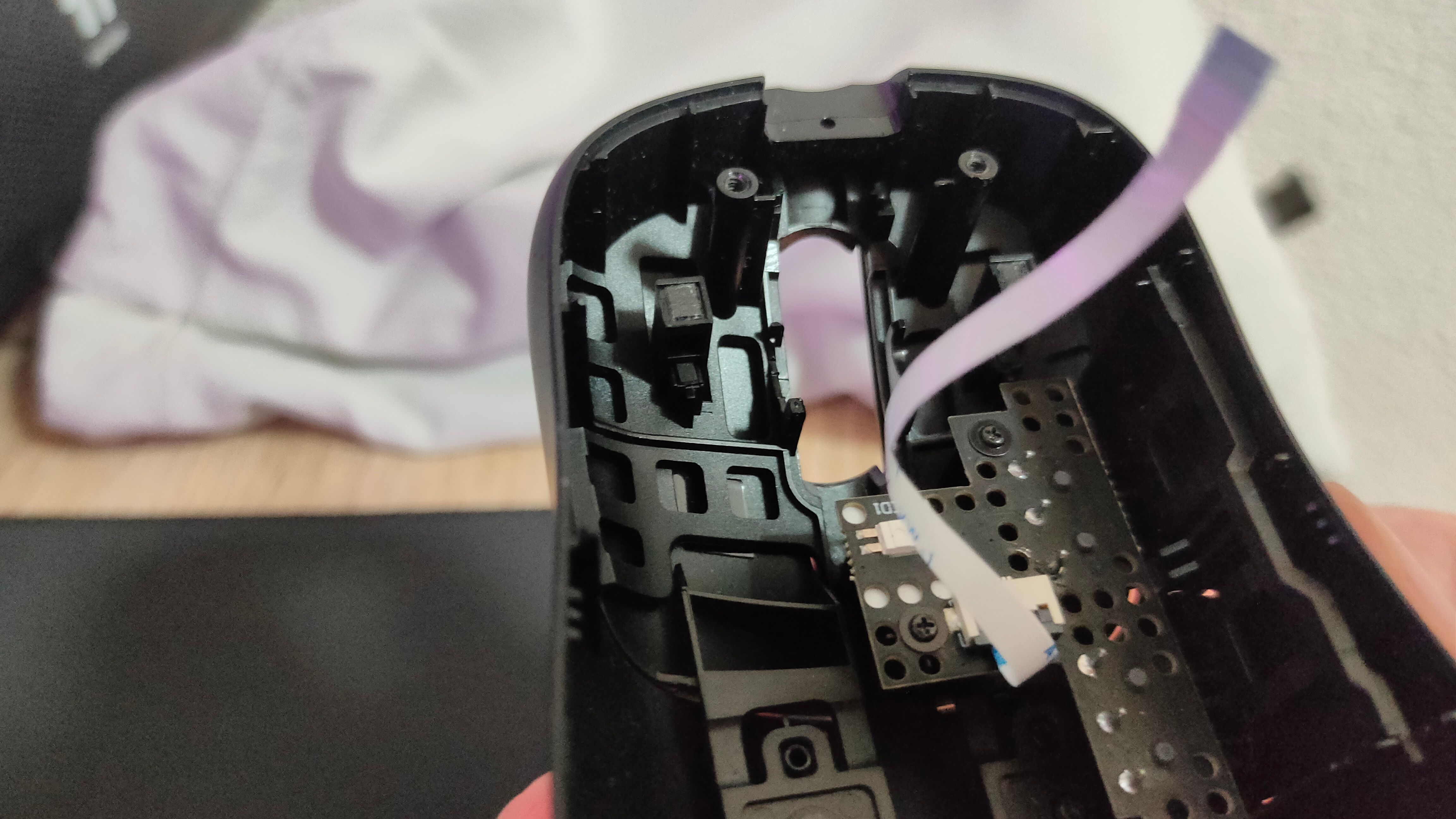 The mouse clicks inside of a mouse.