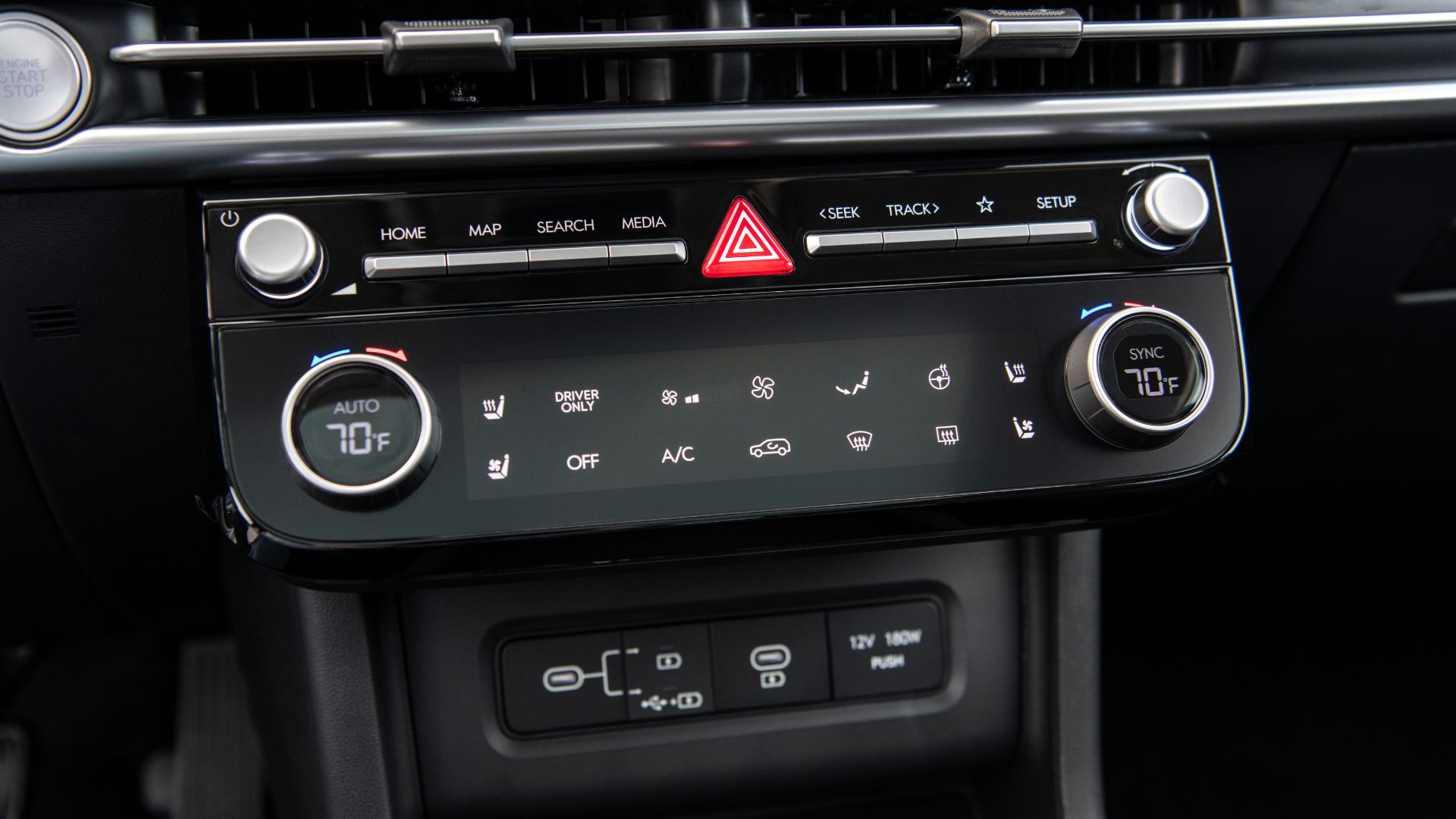 Close-up shot of driver control in 2025 Hyundai Taxon Phev.
