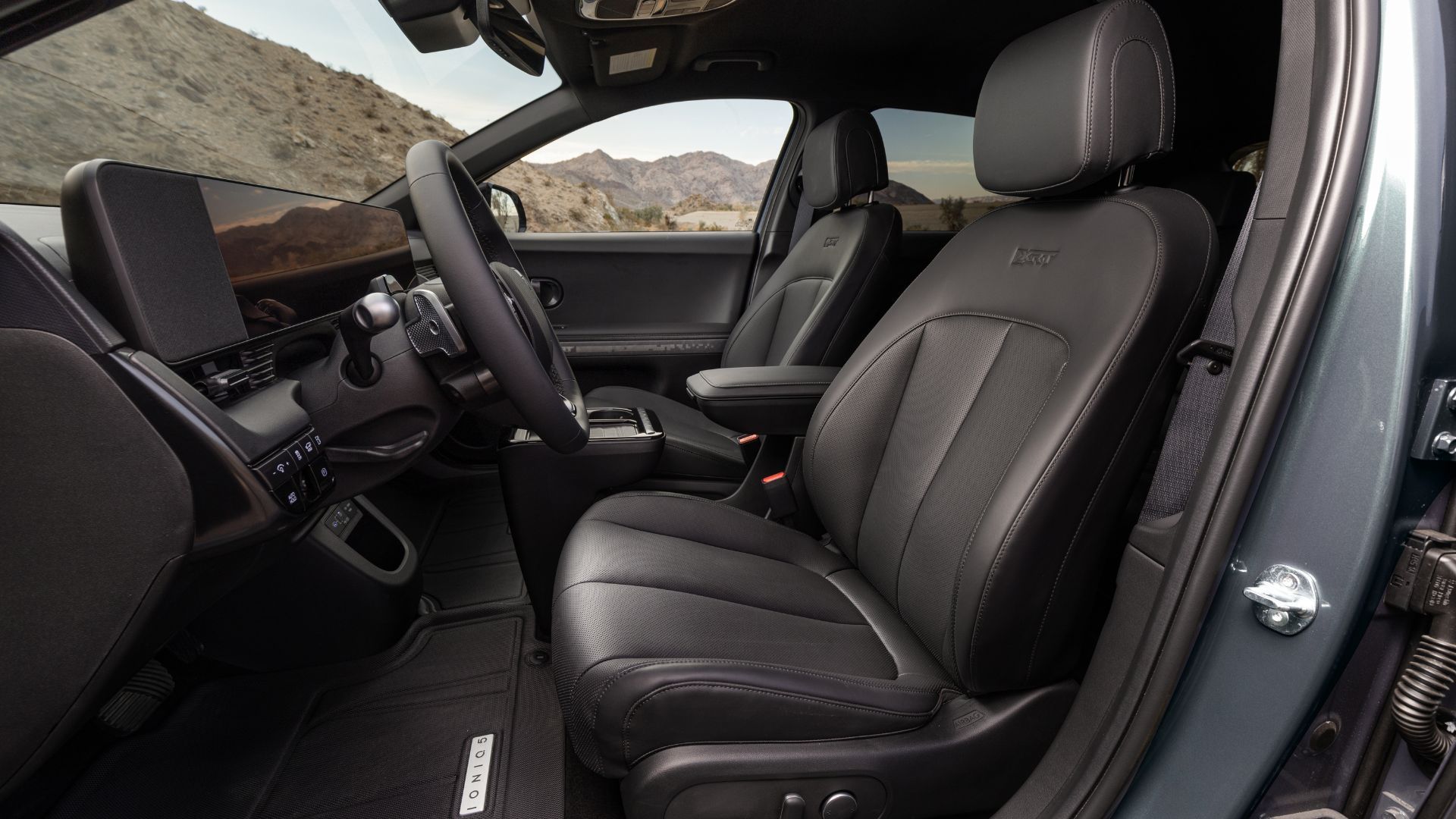 Shot of the interior in side the Hyundai Ioniq 5 XRT.