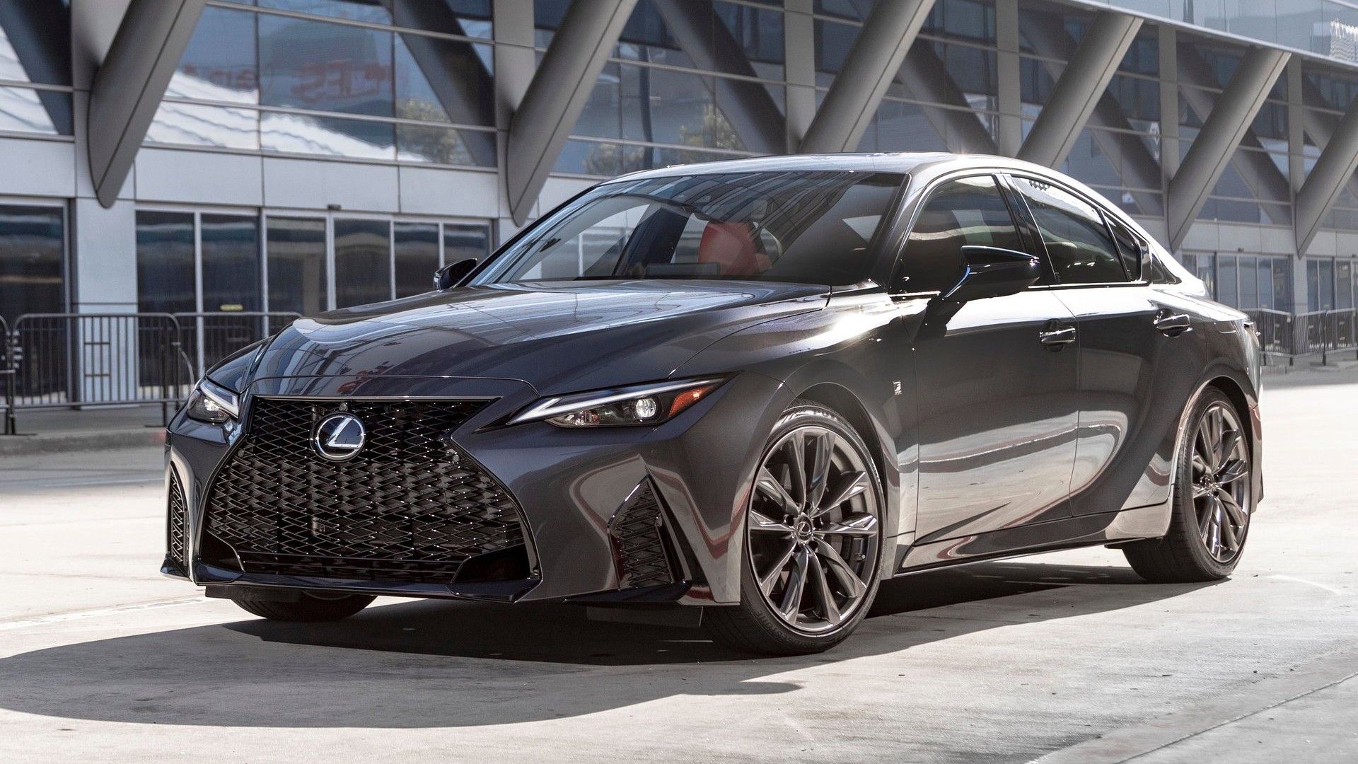 Front 3/4 shot of a 2021 Lexus IS 