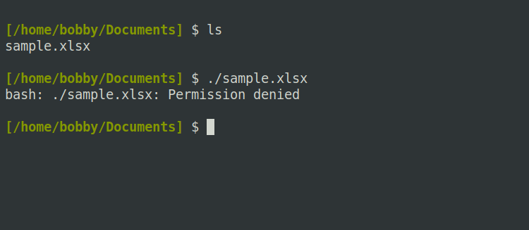 Ошибка "Permission denied" при попытке запустить неисполняемый файл в Linux.