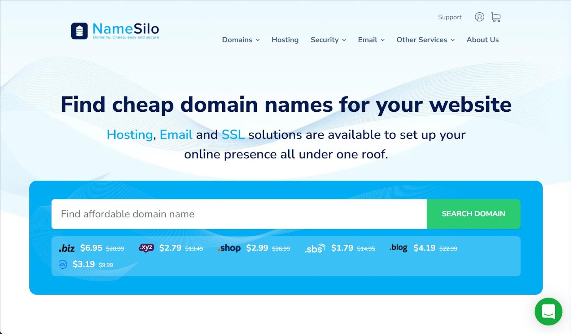 Image displaying the Nameilo home page