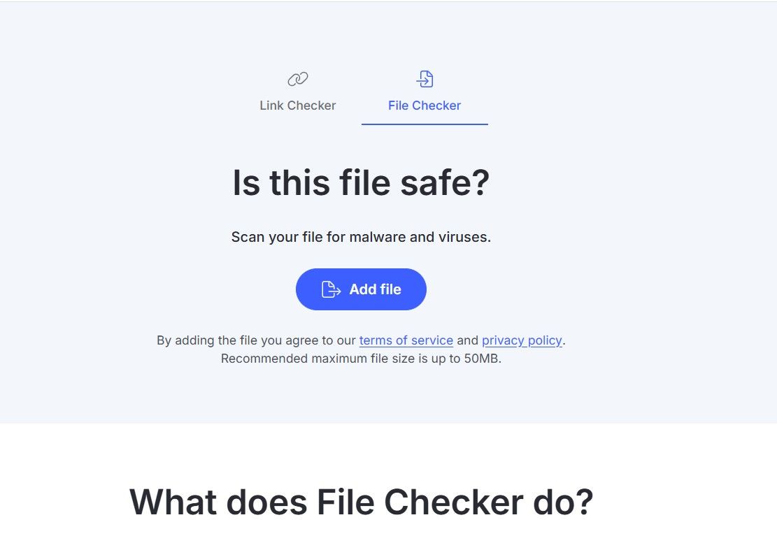 Image showing NordVPN File Checker upload process