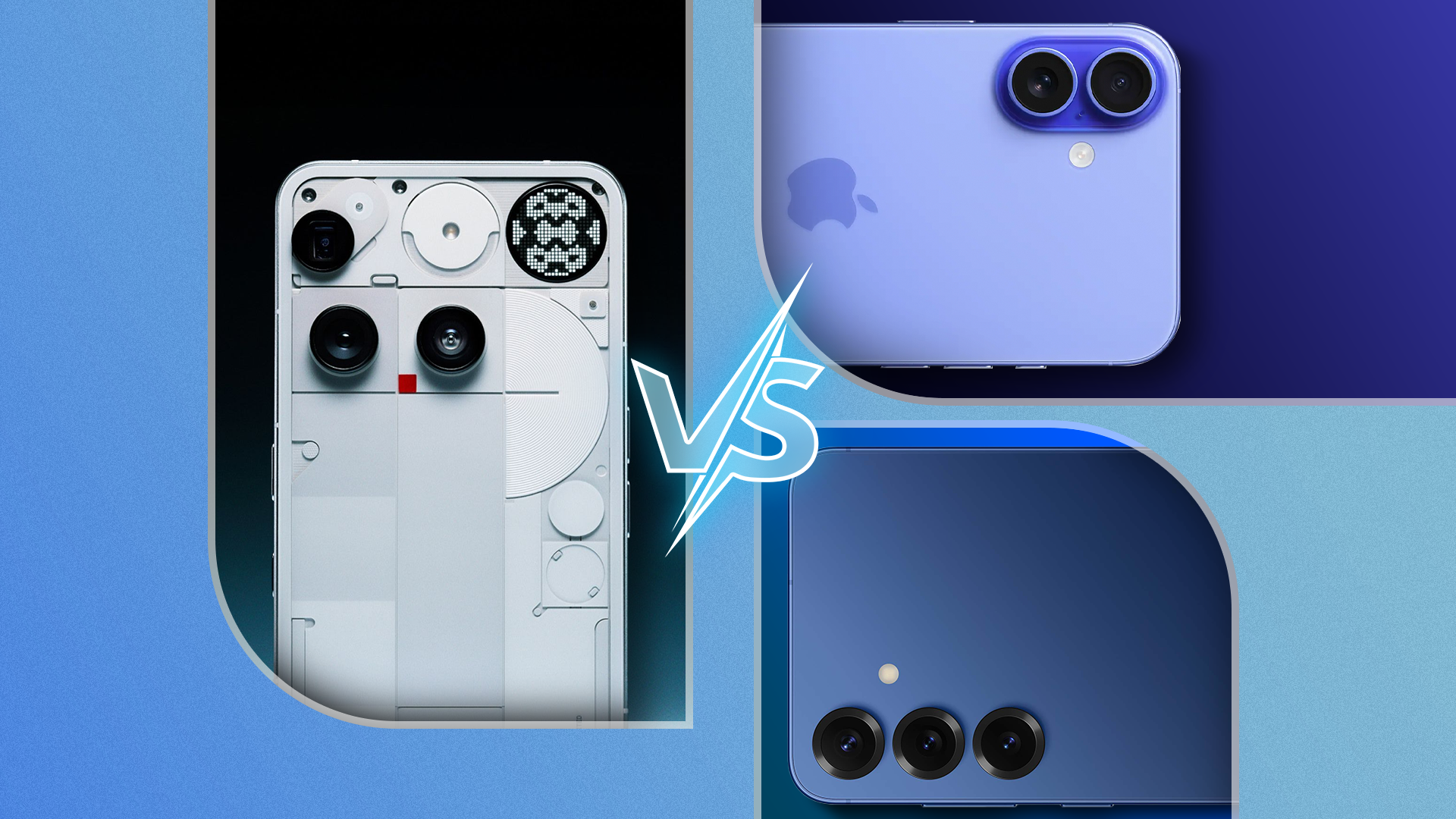 مقارنة بين Nothing Phone (3) وGalaxy S25 وiPhone 16