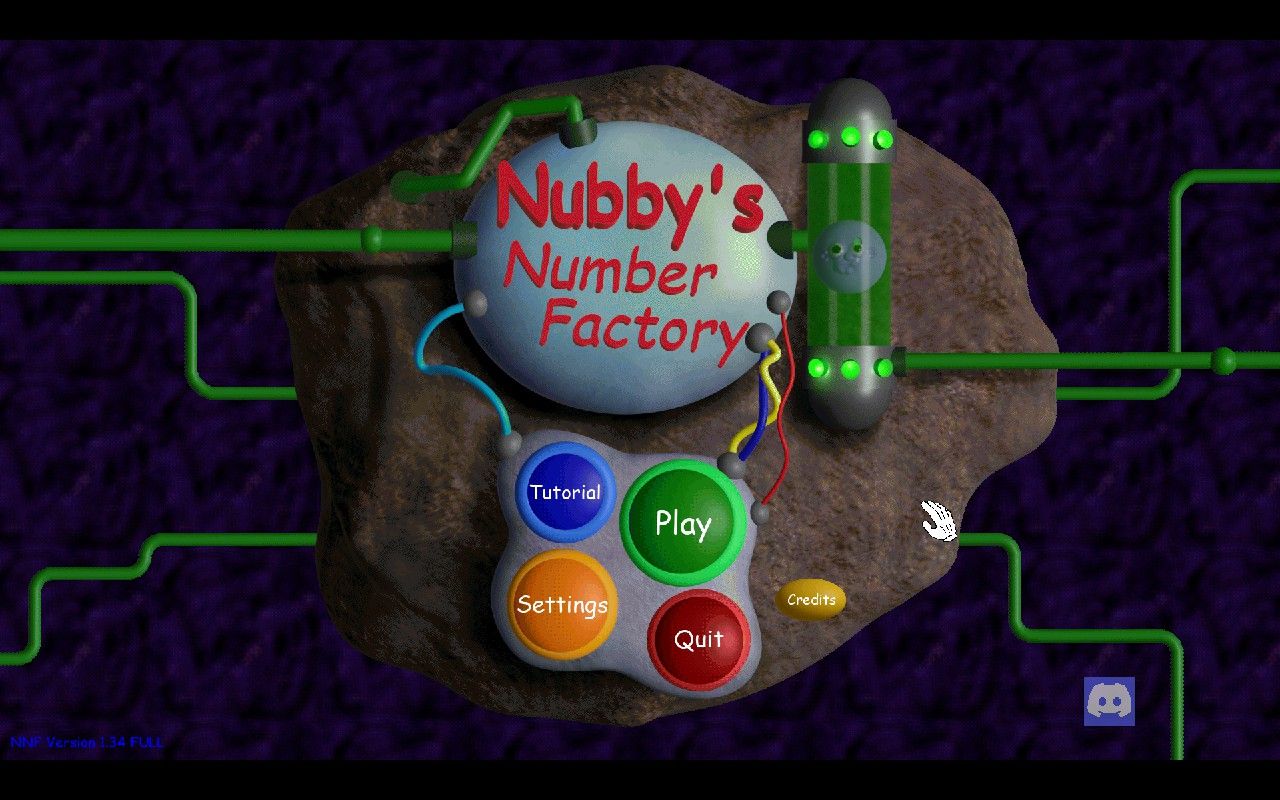 Nubby's Number Factory main menu.
