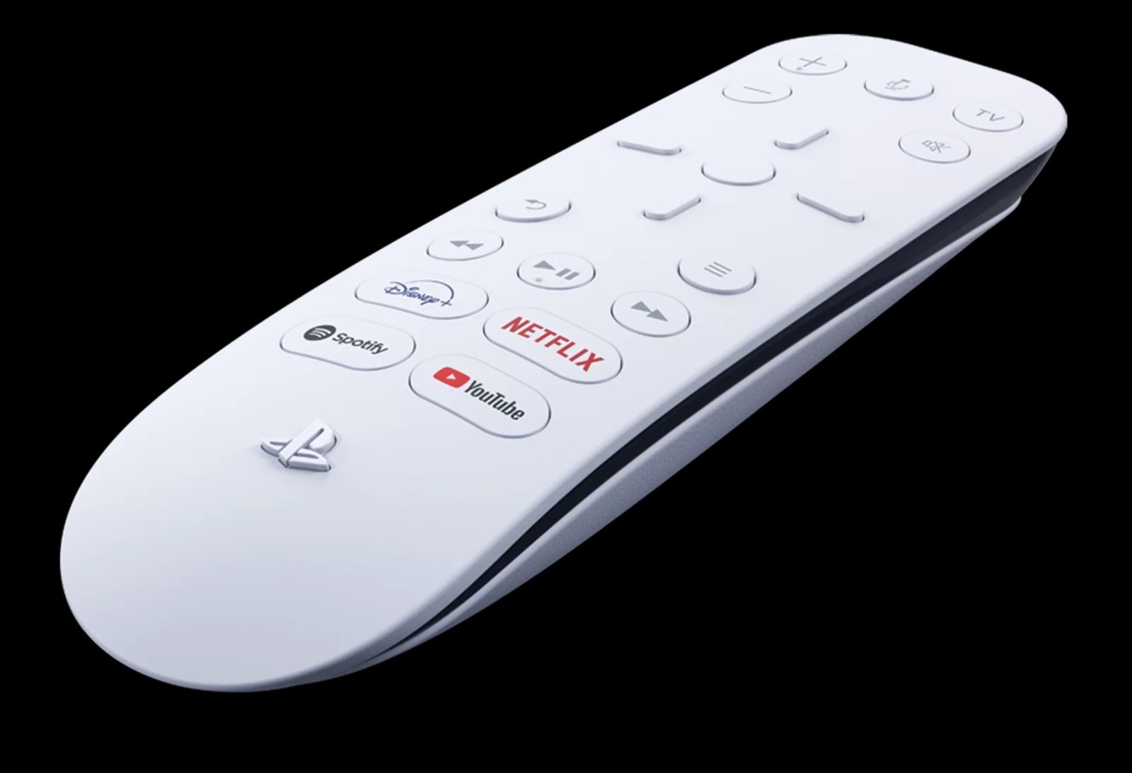 Official product shot of the Sony PS5 media remote.