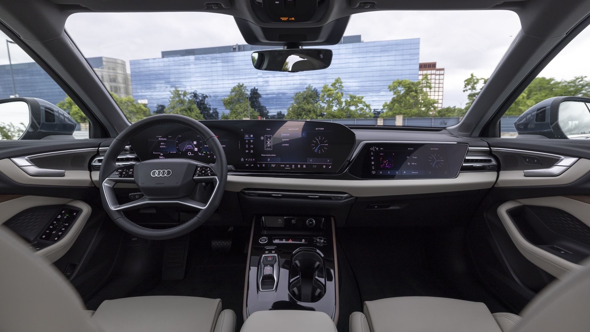 Interior shot of the dashboard in a 2025 Audi A5 