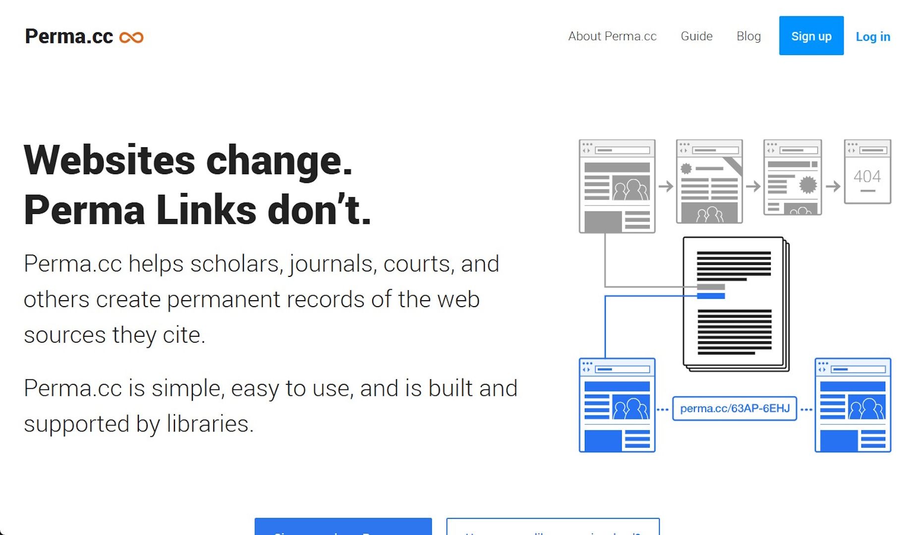 Image of Perma.cc homepage