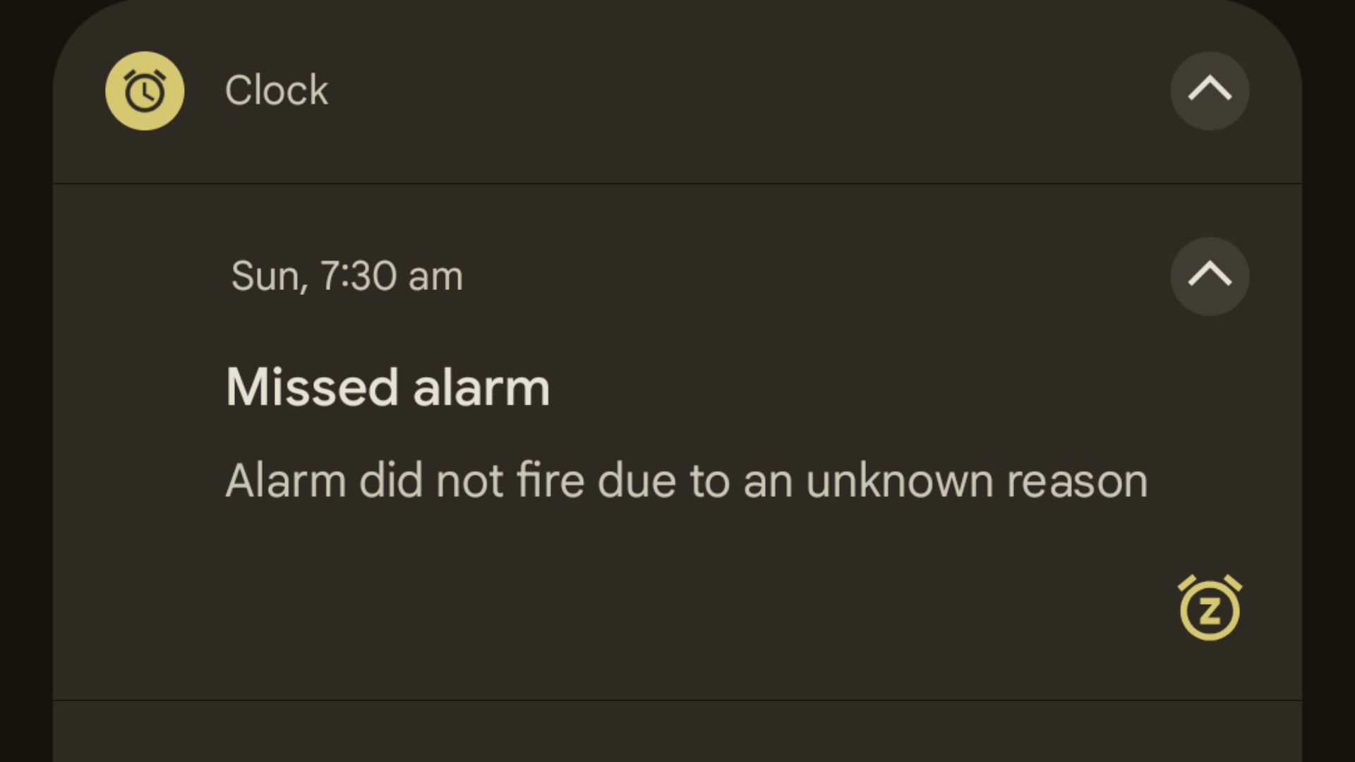 Pixel alarm failing to work.