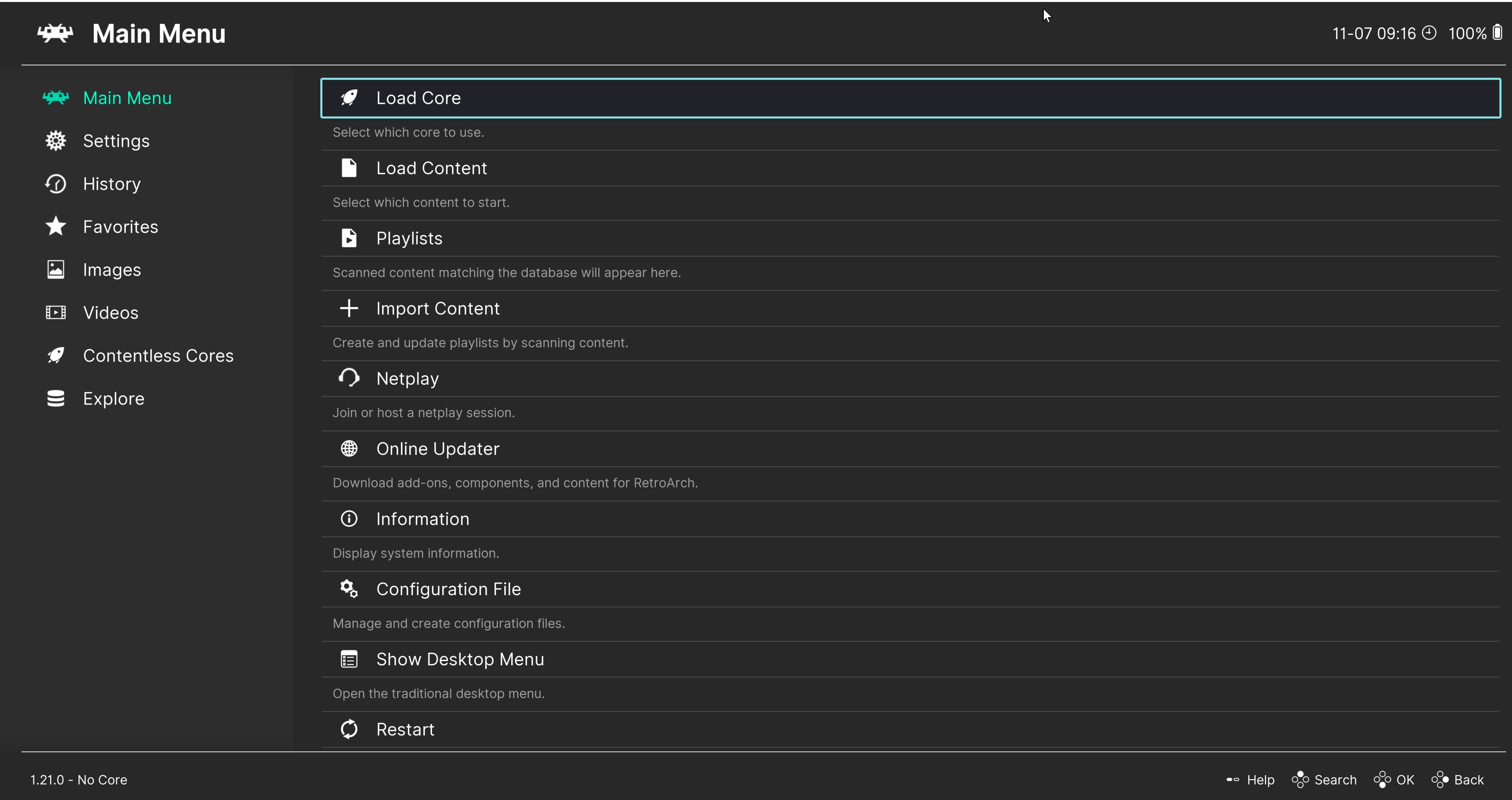 A screenshot of the RetroArch game emulator setup screen running on my Windows 11 PC.