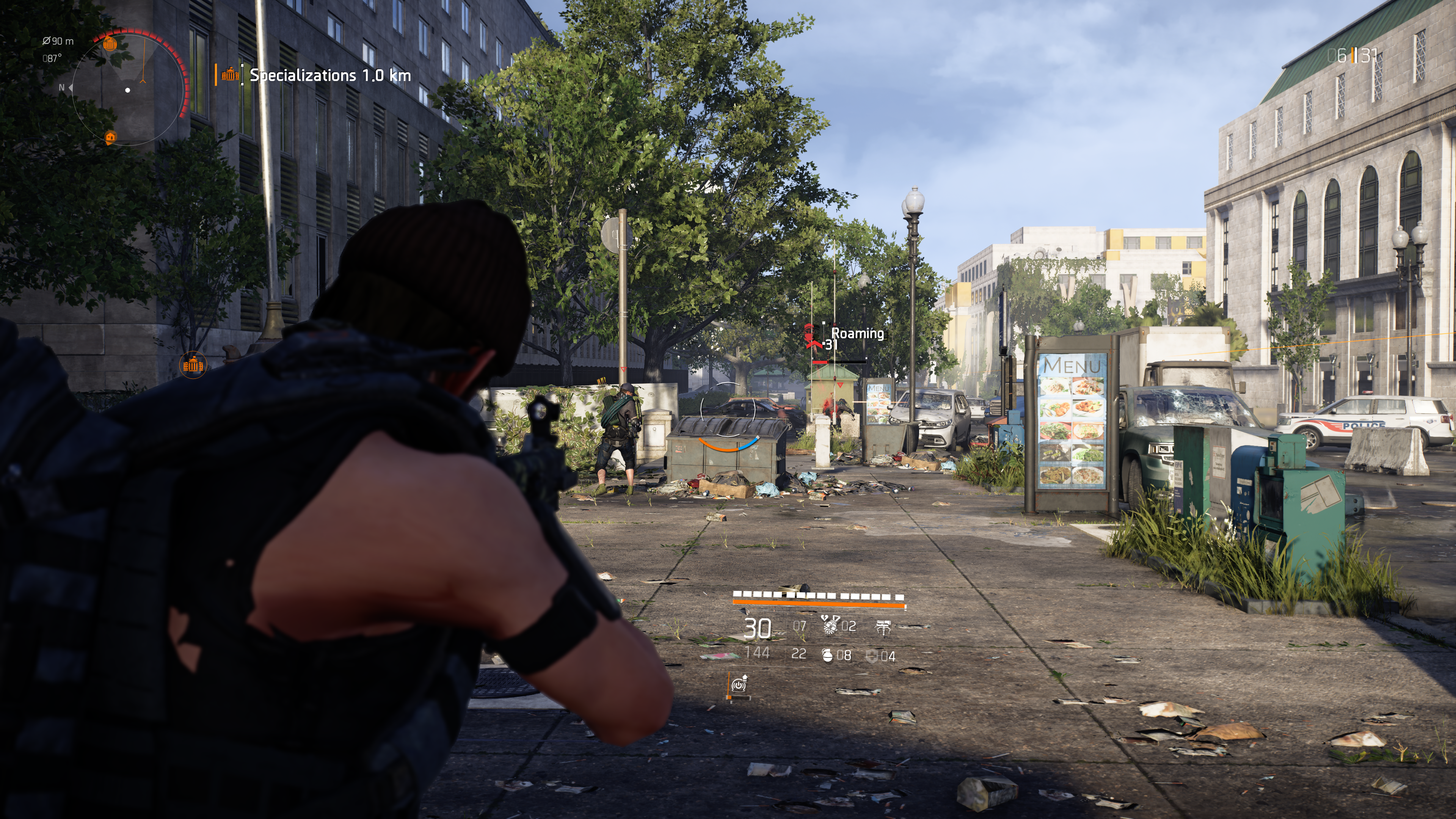 Roaming the streets of Washington DC in The Division 2.