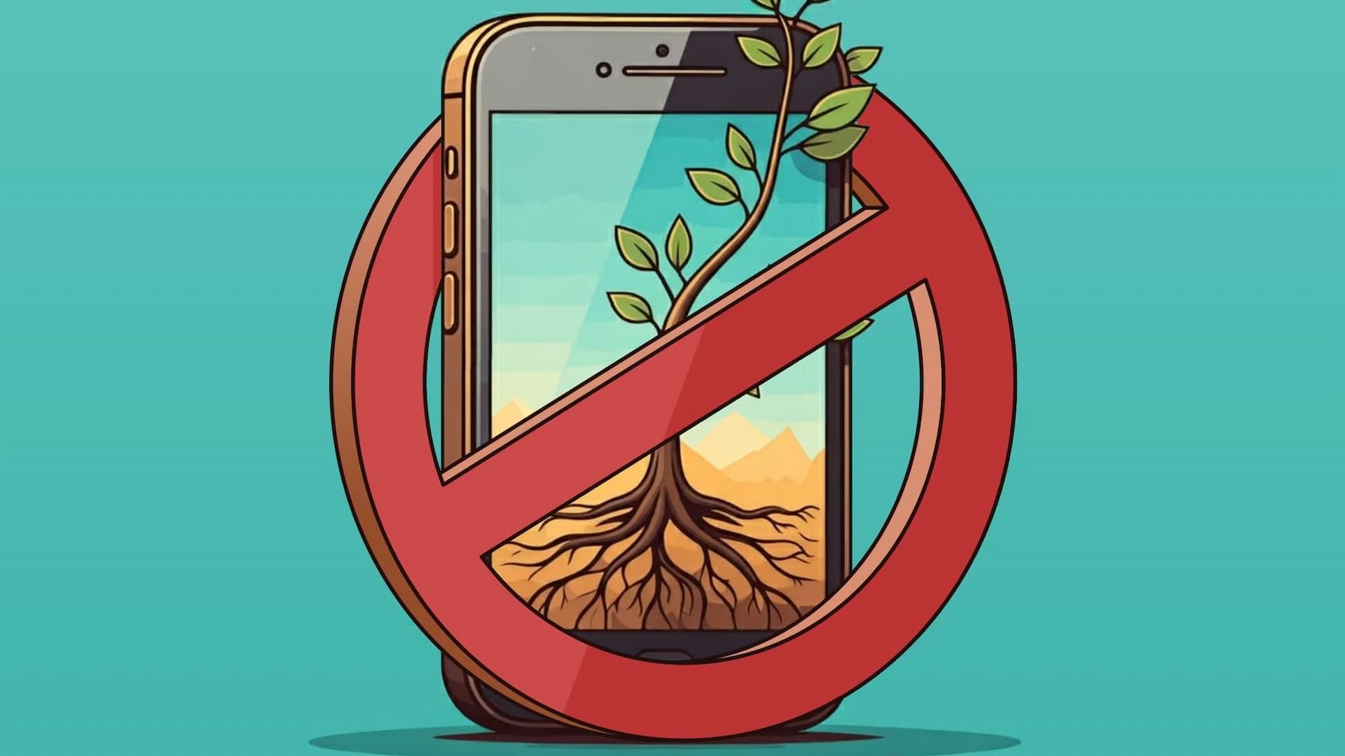 Rooted phone crossed out.
