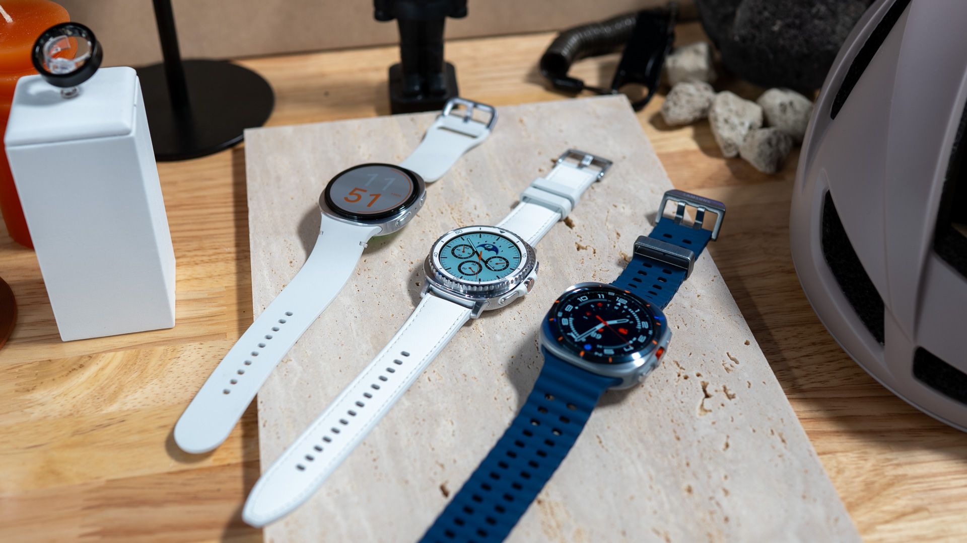 samsung galaxy watch 8 8 classic and ultra 2025 laying on a table 54642278729 o-1