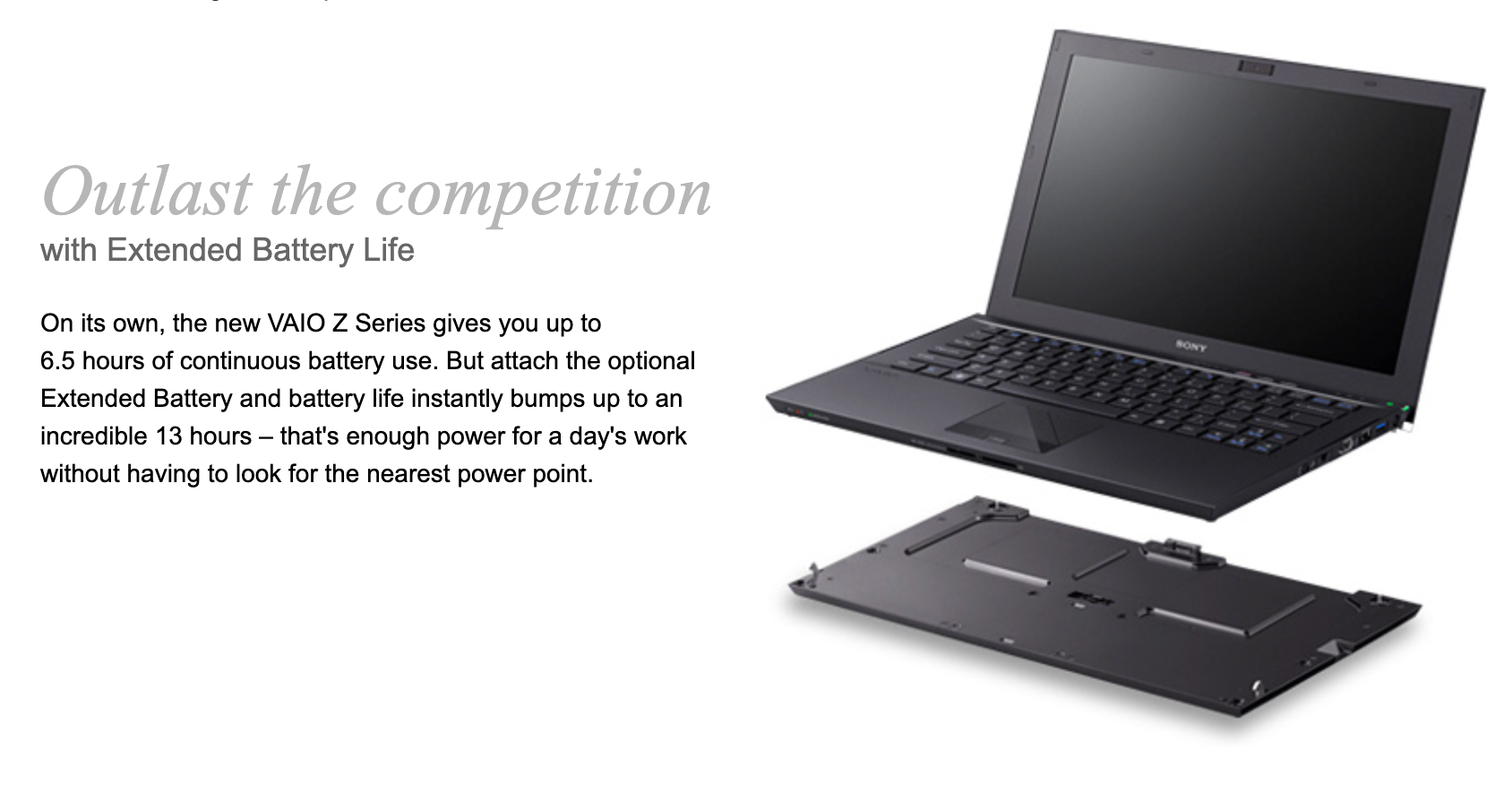 Vaio Z extended battery dock.