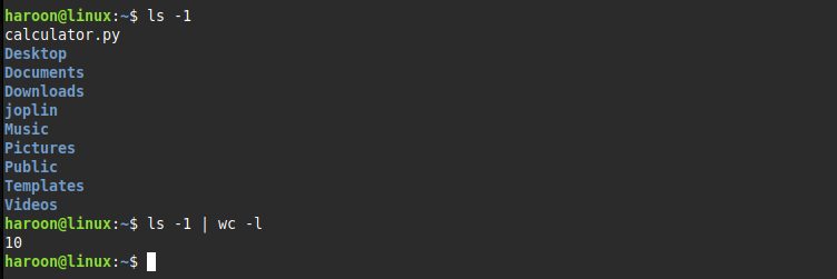 Showing one file per line and counting total files.