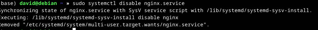 Disabling NGINX with systemctl.