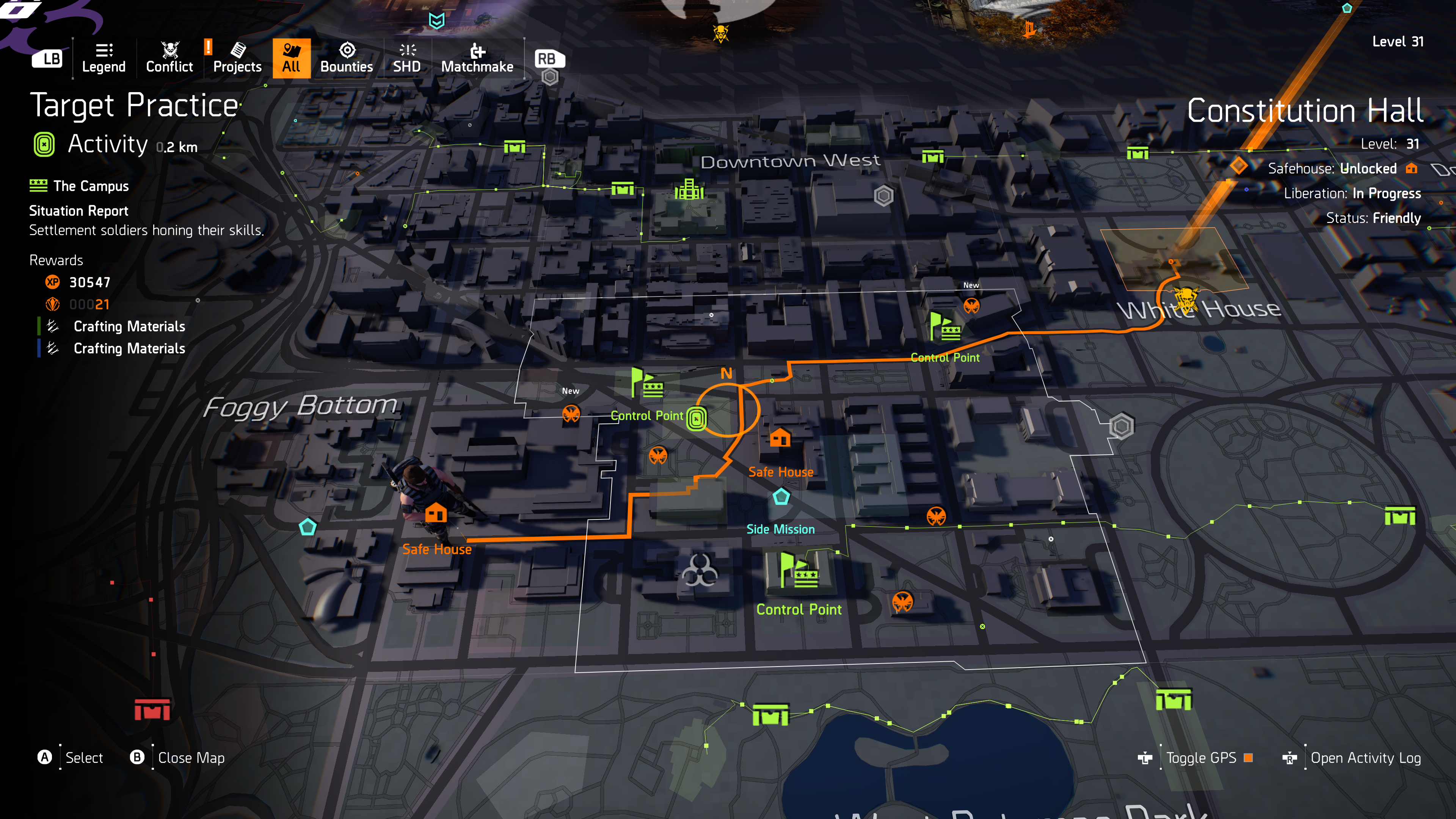 The Division 2's Washington DC map.