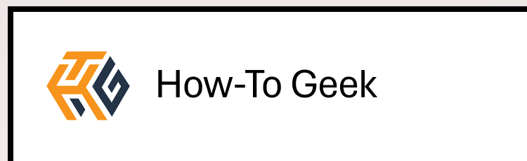 The How-To Geek logo on a PowerPoint slide, with a border around the edge of the slide and How-To Geek as the slide title.
