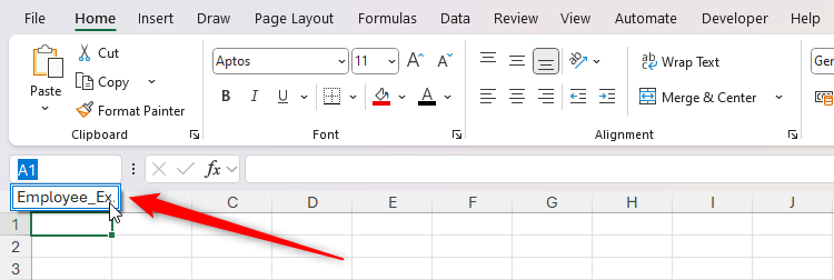 Điều hướng bằng Hộp Tên Hộp tên trong Excel hiển thị tên của một bảng.