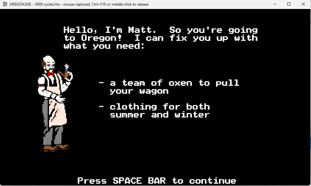 The Oregon trail running.