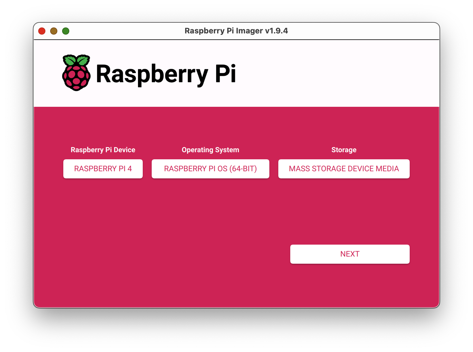 The Raspberry Pi Imager.