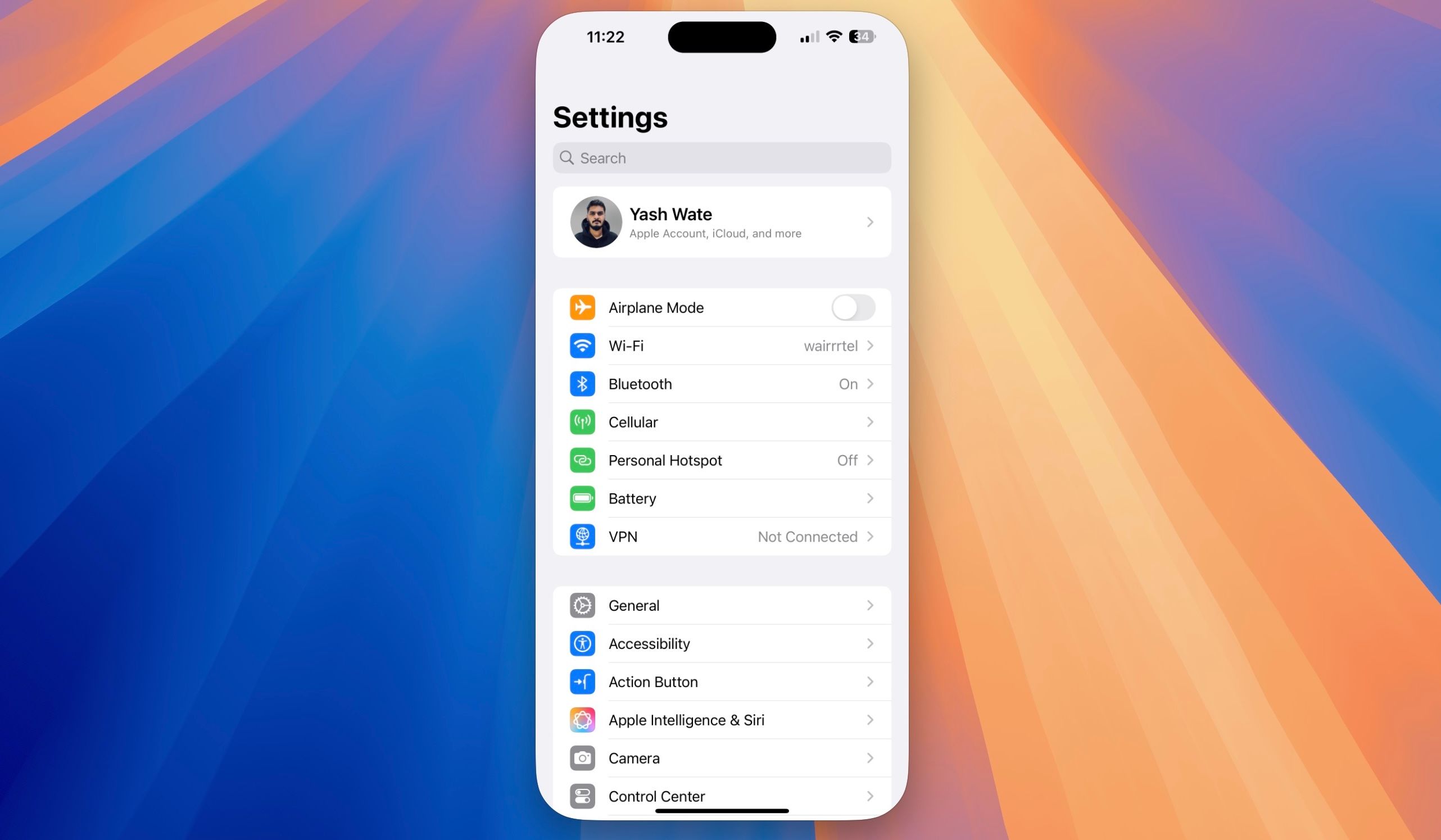 Using an iPhone on a Mac using iPhone Mirroring.