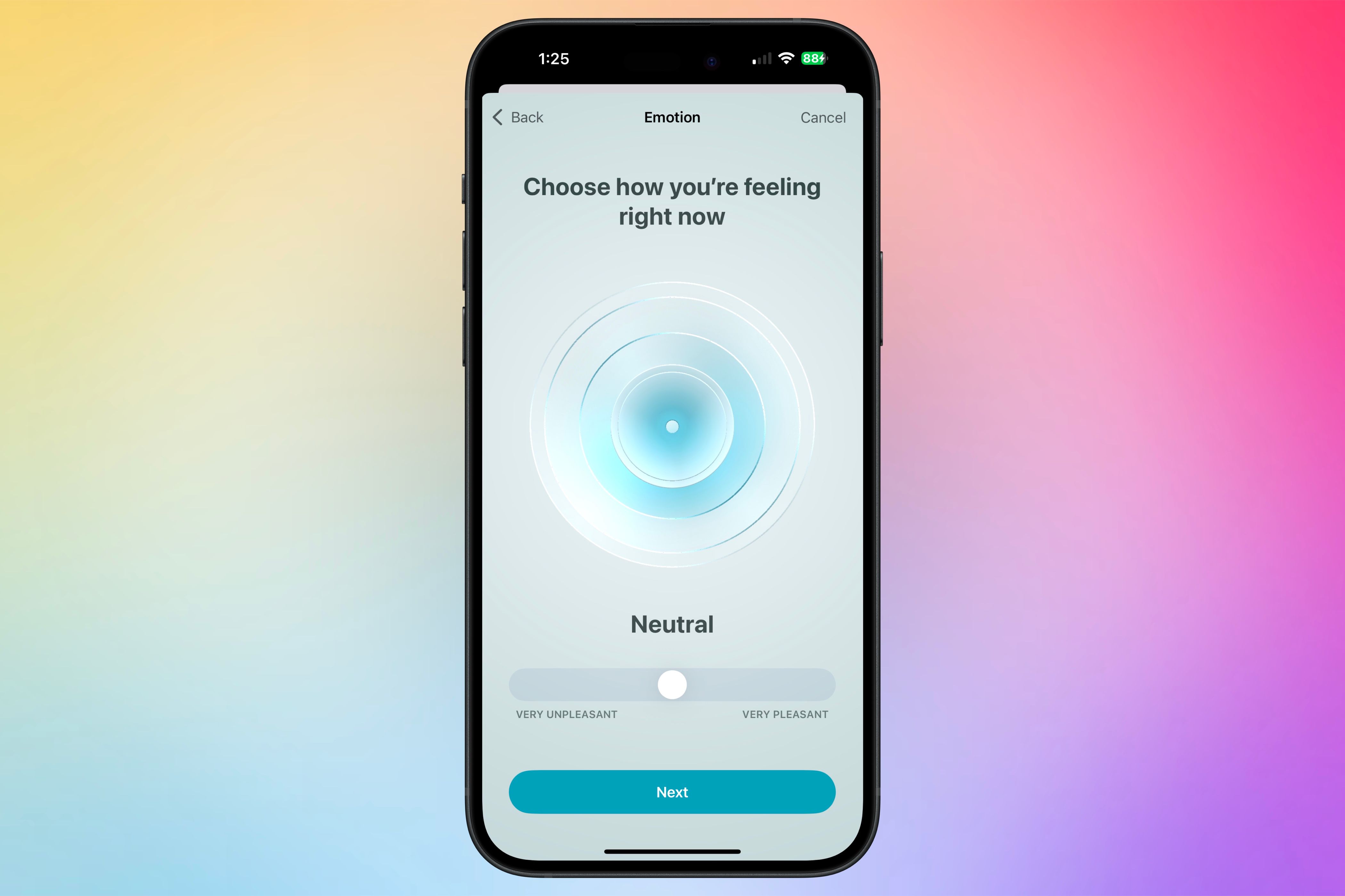 Logging your current mood in the Health app on your iPhone.