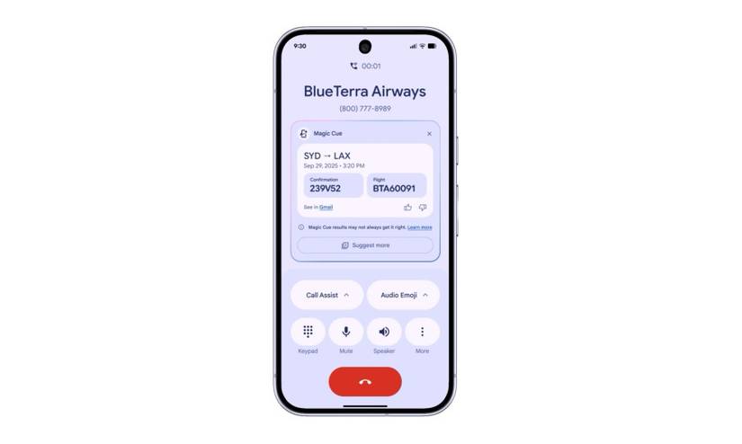 Dialer window of Pixel 10.