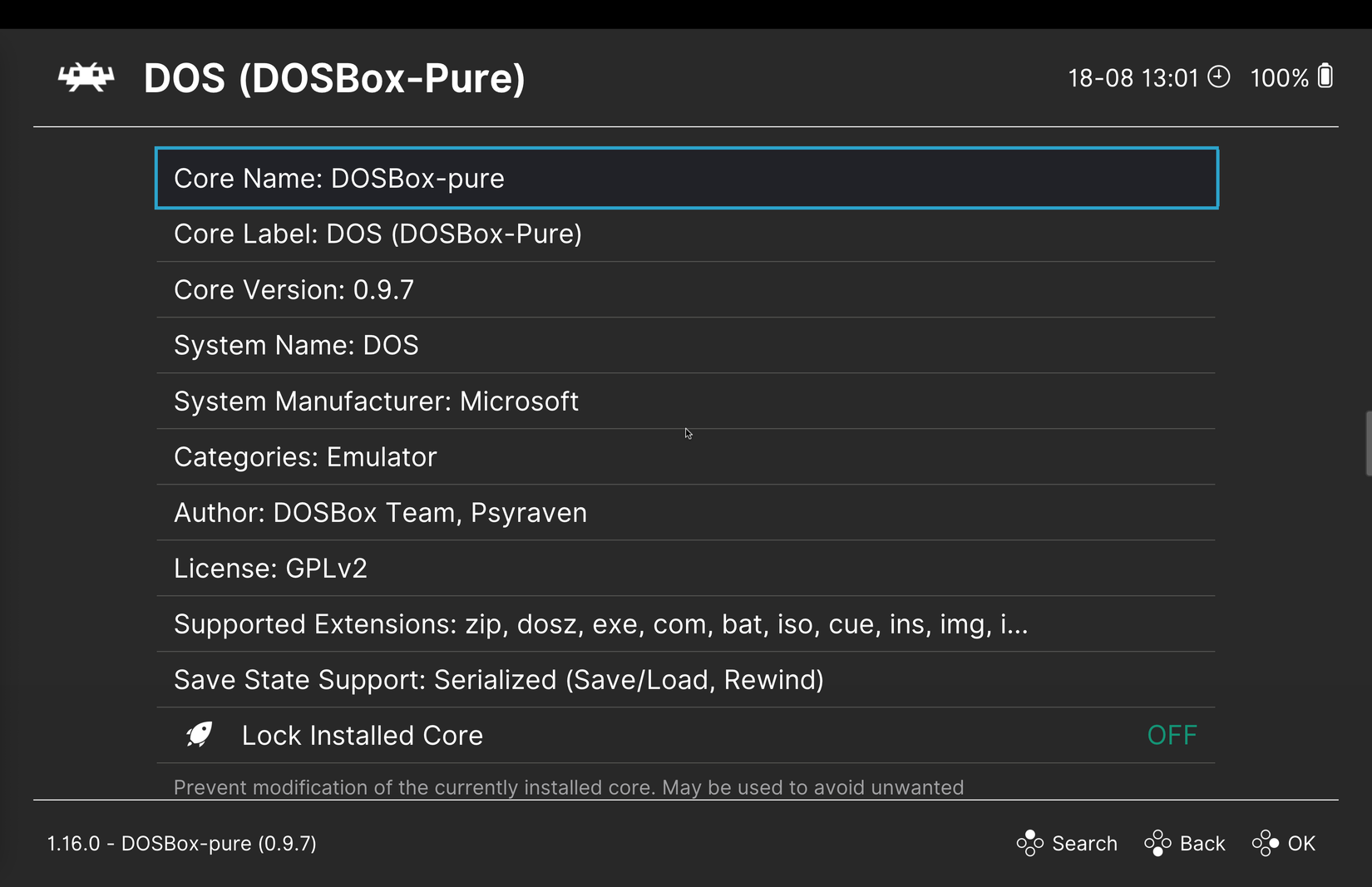 DOSBox Pure core in RetroArch.