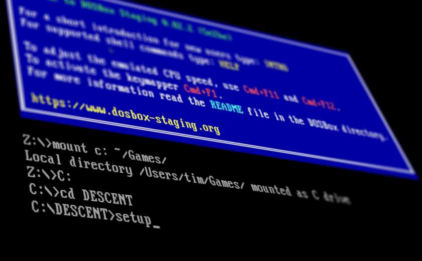 DOSBox Staging on Mac skewed and blurred.