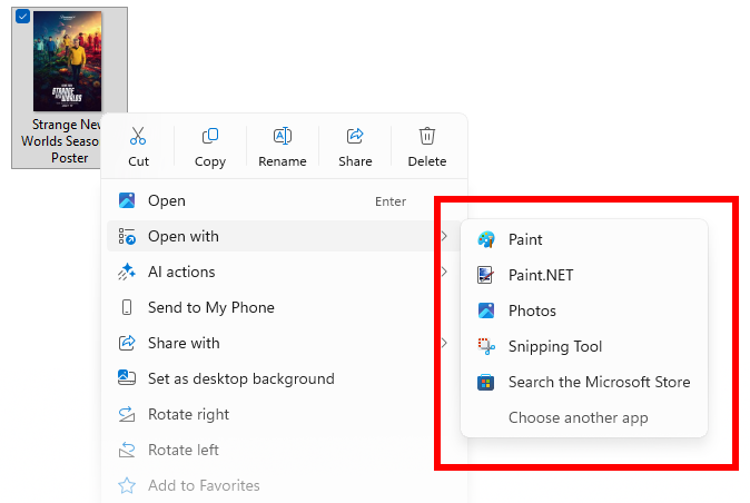 File Explorer context menu showing icons with no backplating highlighted in a red box.