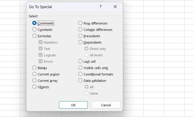 Special dialog box for which