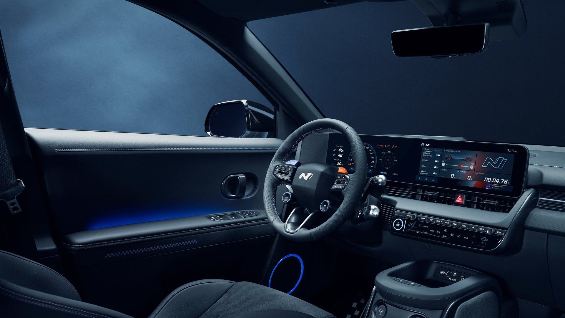 Interior shot of the dashboard in a 2025 Hyundai Ioniq 5 N
