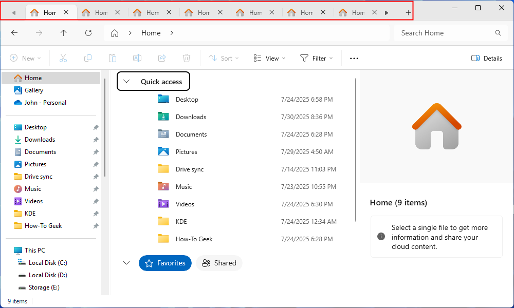 Way too many tabs open in File Explorer. 