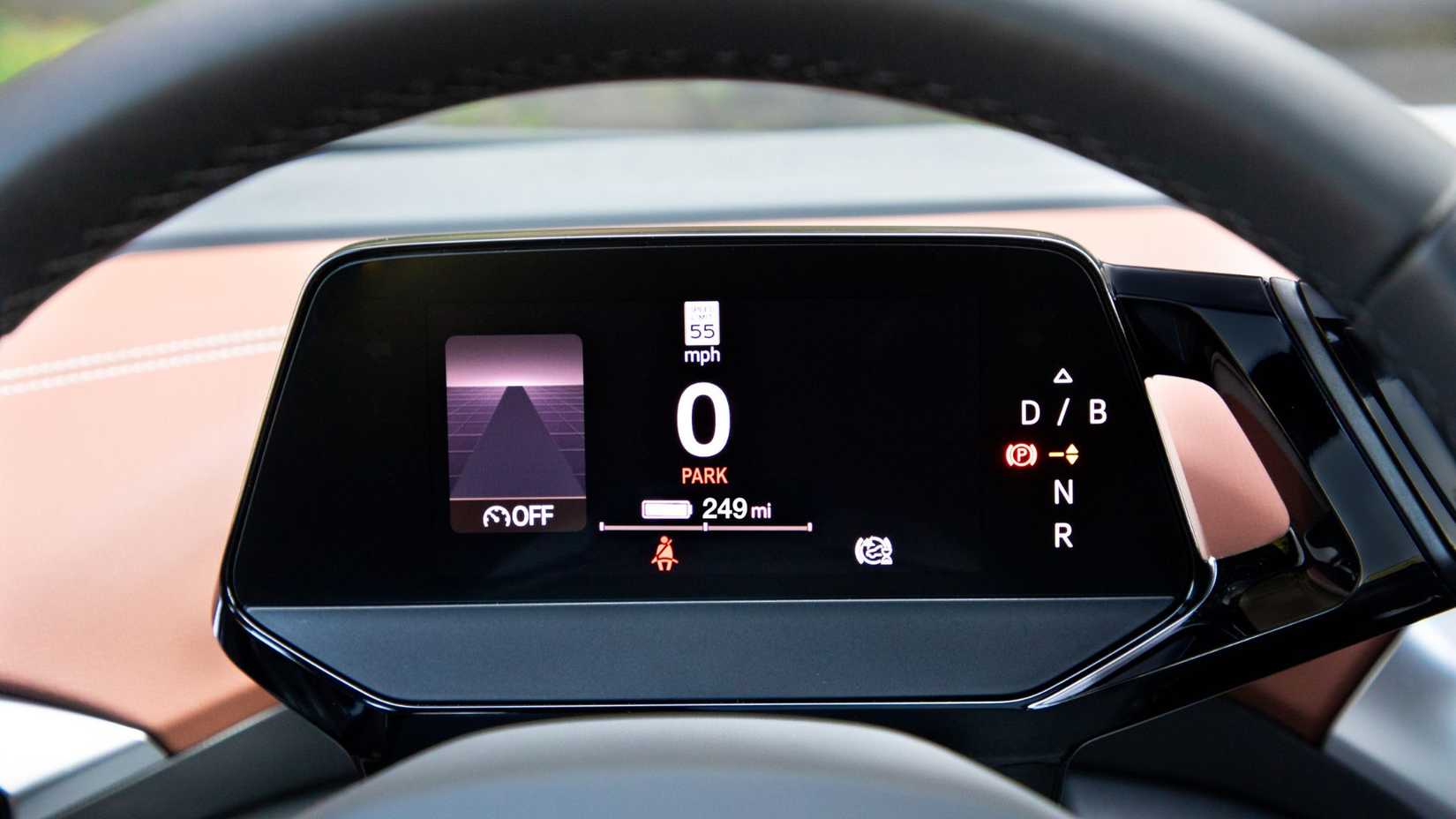 Close-up shot of the digital instrument cluster in a 2021 Volkswagen ID.4.