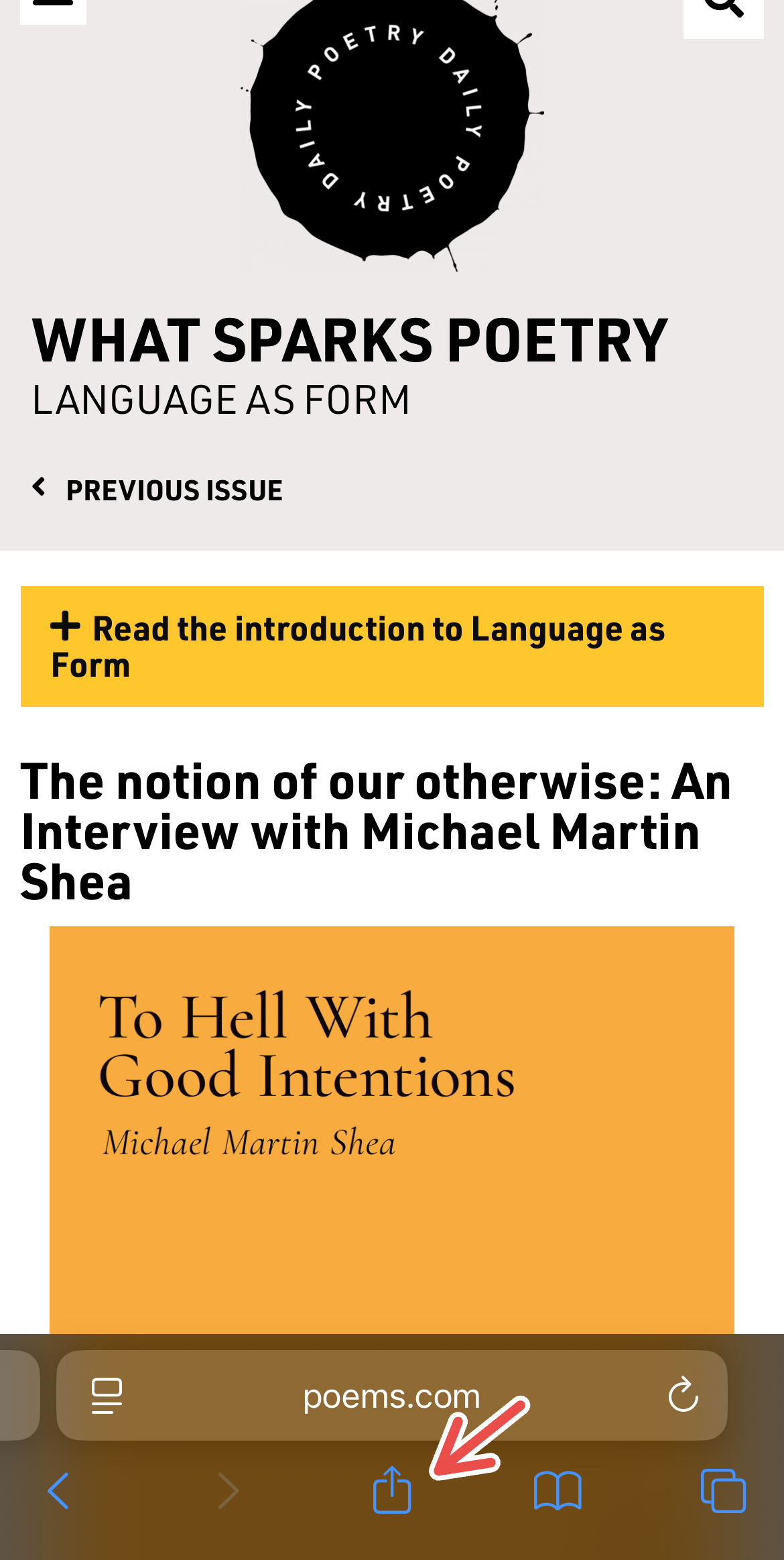 Adding an item to Safari's Reading List.