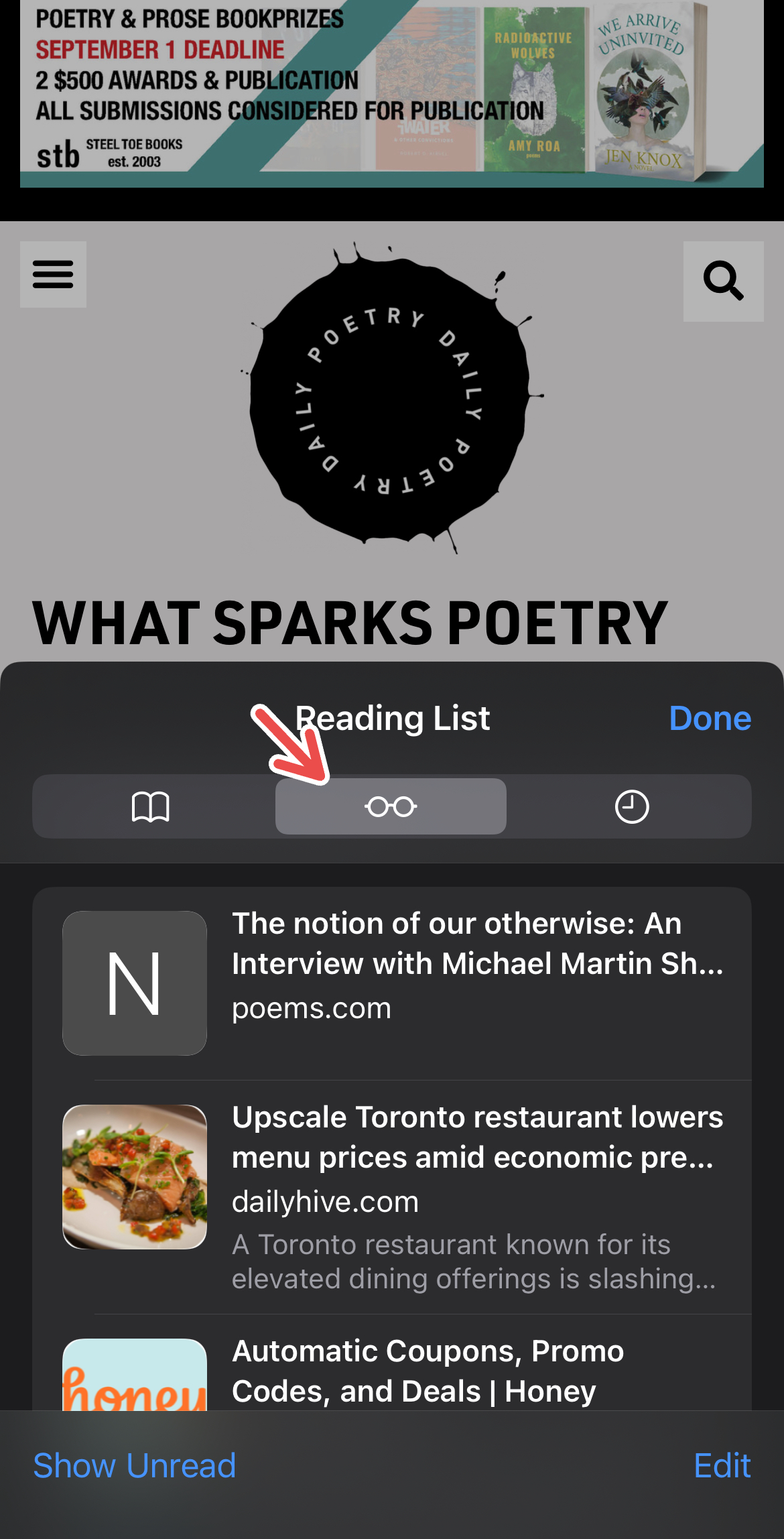 Accessing the Safair Reading List.