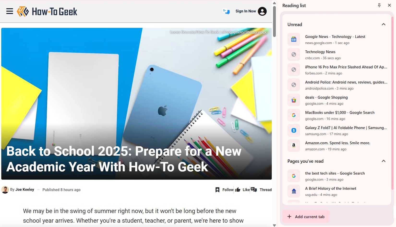 Image showing Reading List in Chrome